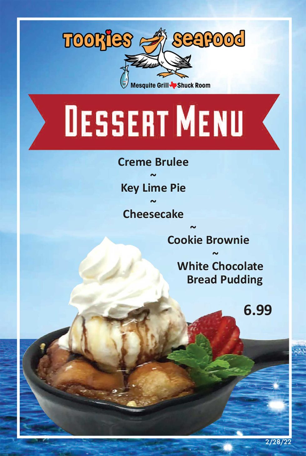 Dessert Menu | Seafood Restaurant, Fresh Gulf Coast Seafood, Oysters ...